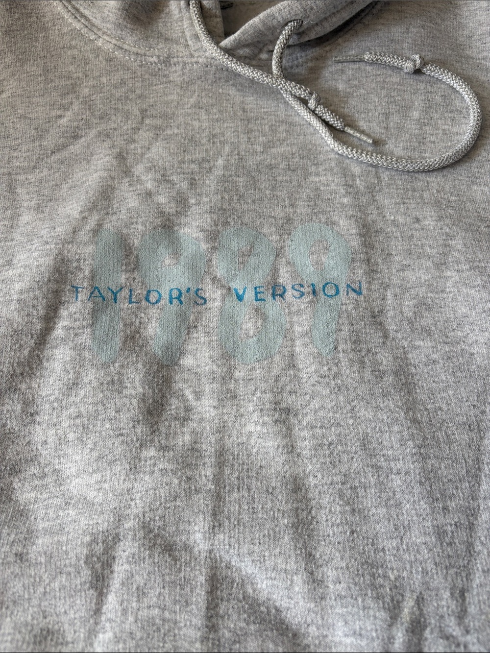Taylor Swift Heather Grey Hoodie with Faded Black 1989 Print